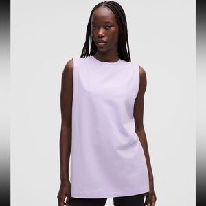 Lululemon All Yours Organic Cotton Tank – Lavender Frost, XS(oversized), NWT